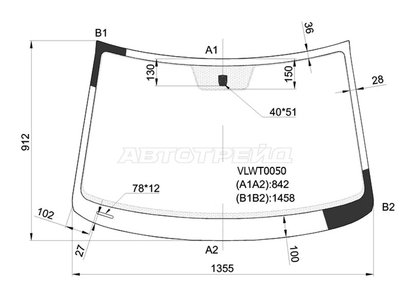 Стекло лобовое Volkswagen Polo 09-15 (KMK: VLWT0050)