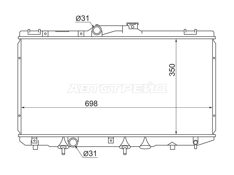 Радиатор Toyota Corolla (E100,E110) 91-02  / Corolla Ceres 92-99  / Corolla Levin 91-00  / Corolla Spacio (E110) 97-01 (SAT: ST-01-0021)