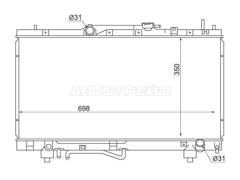 Радиатор Toyota Caldina (T190,T210) 92-02  / Carina (T210) 96-01  / Corona Premio 96-01 (SAT: SG-TY0002-ST210)