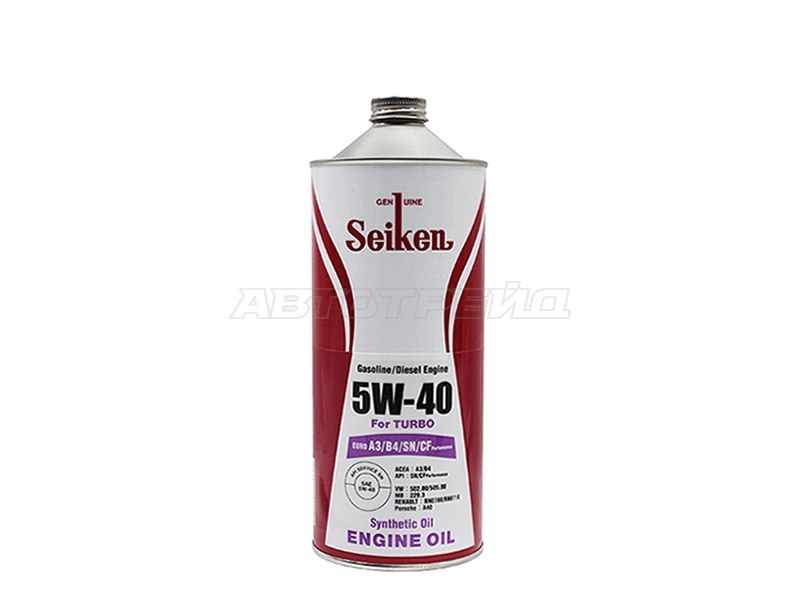 Масло моторное SEIKEN SYNTHETIC A3 /B4 /SN /CF 5W-40 1л (SEIKEN: SKA3B4SN5W40C1)