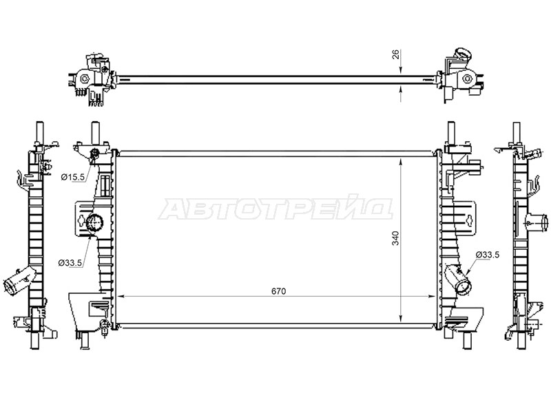 Радиатор Ford Focus 10-19  / C-MAX 10-19 (SAT: SG-FD0011)