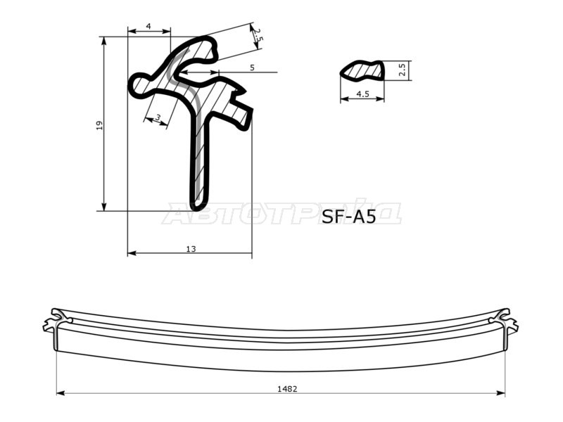 Молдинг лобового стекла (Снизу) Audi A5 07-16 (SAT: SF-A5)