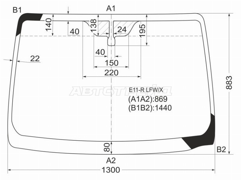 Стекло лобовое Nissan Note 05-13 (XYG: E11-R LFW/X)