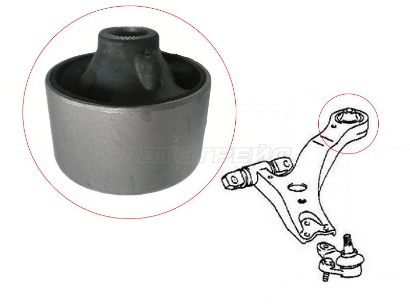 Сайлентблок RR (вертик) переднего рычага TOYOTA ALPHARD /CAMRY /ESTIMA /HARRIER /KLUGER /WINDOM /RX330 01- (SAT: ST-48655-33050)