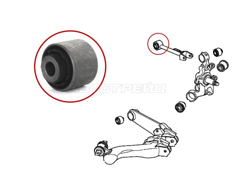 Сайлентблок заднего верхнего рычага HONDA STREAM 06-14 /ODYSSEY 03-13 /FR-V /EDIX 04-09 /ACURA RSX 02-06 (SAT: ST-52395-S6M-801)