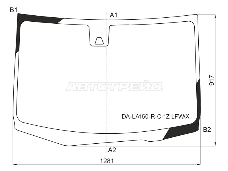Стекло лобовое (Камера) Daihatsu Move 14- (XYG: DA-LA150-R-C-1Z LFW/X)
