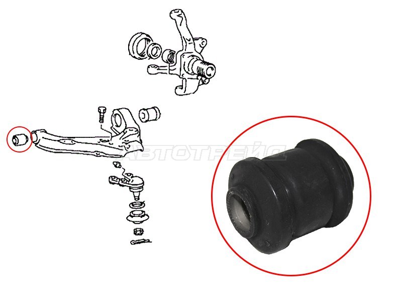 Сайлентблок переднего нижнего рычага передний MITSUBISHI DELICA /L300 89-99 (SAT: ST-MB633070)