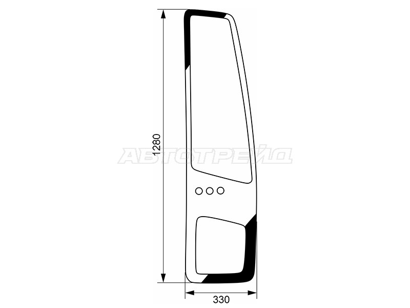 Стекло форточки (Спереди / Слева / Цвет зеленый) Daewoo Ultra Novus 97-19 (KMK: DEWS0022)