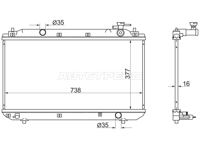 Радиатор Chery Tiggo T11 05-16 (SAT: CH0001-1)