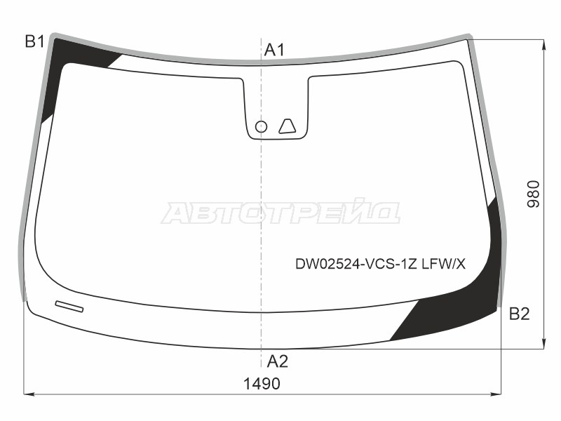 Стекло лобовое (Камера / Датчик дождя / Молдинг) Cadillac XT4 18-23 (XYG: DW02524-VCS-1Z LFW/X)