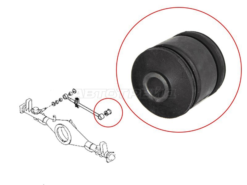 Сайлентблок задней поперечной тяги (панара) LH DAIHATSU TERIOS /TOYOTA CAMI 97-06 (SAT: ST-48745-87401)