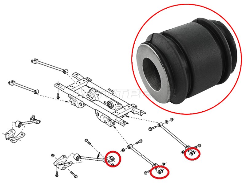 Сайлентблок задней цапфы RENAULT DUSTER 10- (SAT: ST-8200839121)