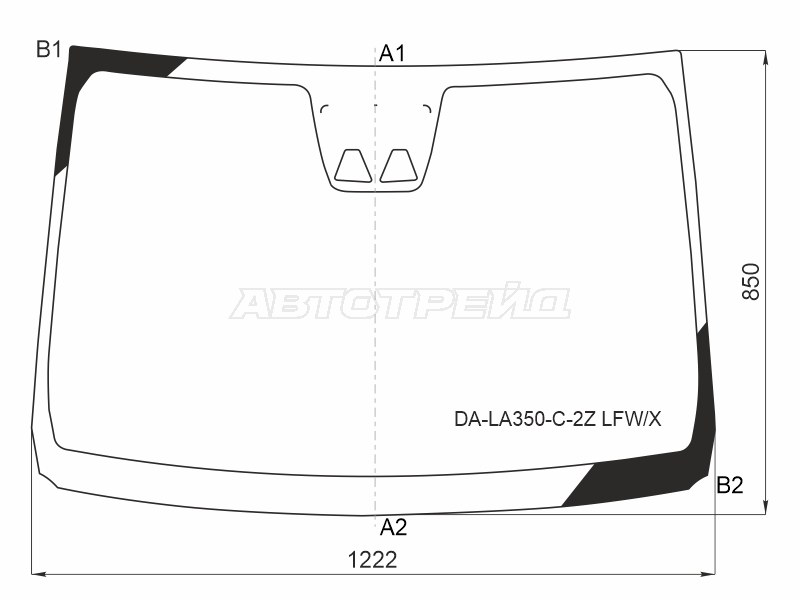 Стекло лобовое (Две камеры) Daihatsu Mira e:S 17-  / Toyota Pixis Epoch 17- (XYG: DA-LA350-C-2Z LFW/X)