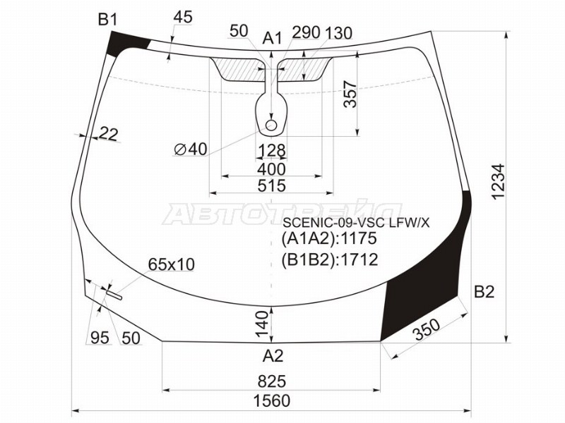 Стекло лобовое (Датчик дождя) Renault Grand Scenic 09-16  / Scenic 09-15 (XYG: SCENIC-09-VSC LFW/X)