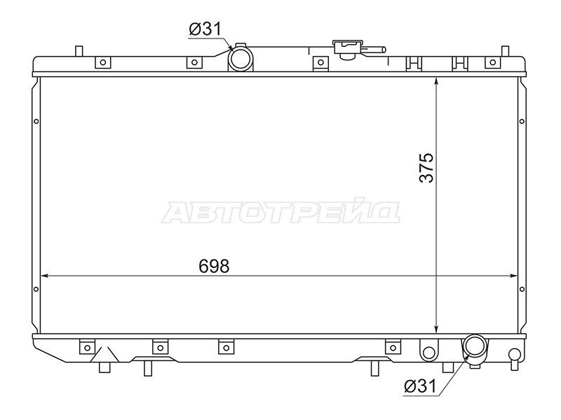 Радиатор Toyota Caldina (T190,T210) 92-02  / Carina (T210) 96-01  / Carina E 92-98  / Corona (T190) 92-96 (SAT: TY0002-CT210-2R)