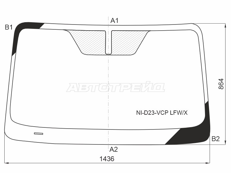 Стекло лобовое Dongfeng DF6 22-  / Nissan Frontier 15-  / Navara 14-  / NP300 14-  / Terra 18- (XYG: NI-D23-VCP LFW/X)