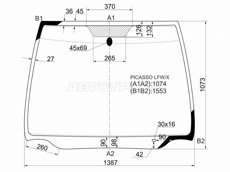 Стекло лобовое Citroen Xsara Picasso 99-09 (XYG: PICASSO LFW/X)