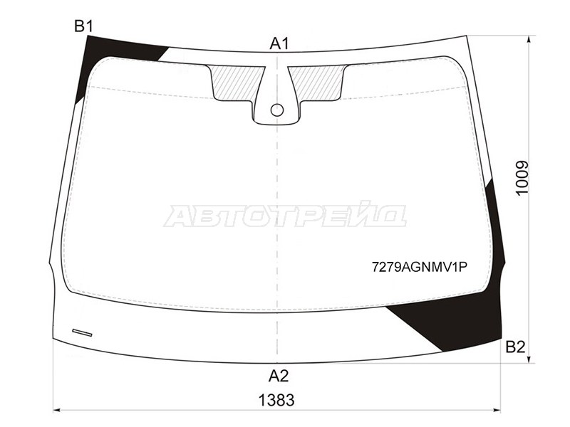 Стекло лобовое (Датчик дождя) Renault Fluence 09-17  / Megane 08-16 (FUYAO: 7279AGNMV1P)
