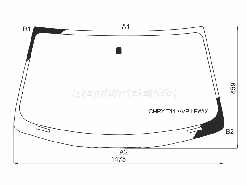 Стекло лобовое Chery Tiggo T11 13-16  / Tiggo 3 14-20  / Vortex Tingo 10-14 (XYG: CHRY-T11-VVP LFW/X)