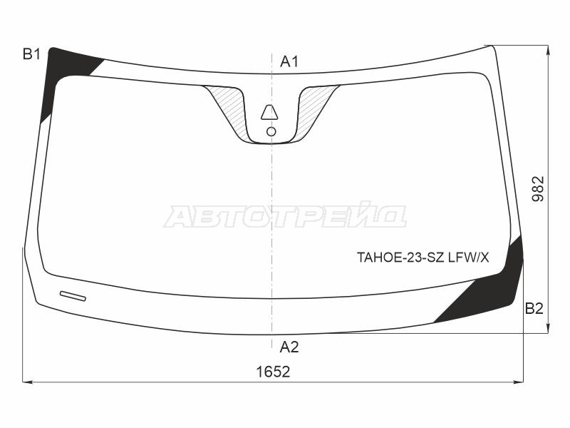 Стекло лобовое (Камера / Датчик дождя / 23-) Chevrolet Tahoe 20-  / Suburban 20-  / GMC Yukon 21- (XYG: TAHOE-23-SZ LFW/X)