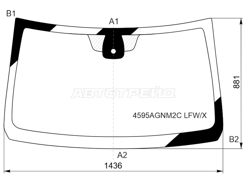 Стекло лобовое (Датчик дождя) LADA Largus 21-  / Largus Cross 21-22 (XYG: 4595AGNM2C LFW/X)