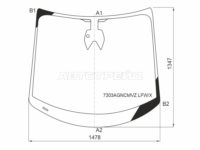 Стекло лобовое (Камера / Датчик дождя) Renault Grand Scenic 16-  / Scenic 16- (XYG: 7303AGNCMVZ LFW/X)