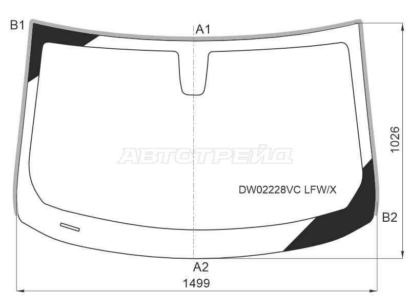 Стекло лобовое (Молдинг / 4D SED) Chevrolet Malibu 15- (XYG: DW02228-VC LFW/X)