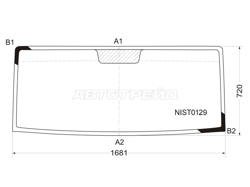 Стекло лобовое Nissan Cabstar 06-14  / Renault Maxity 07-13 (KMK: NIST0129)