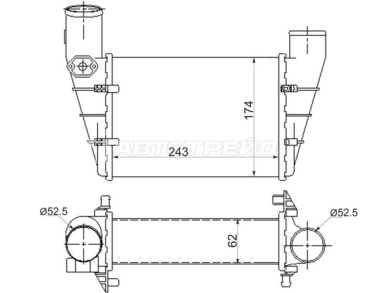 Интеркулер AUDI A4 /S4 94-98 /A6 97-04 /VW PASSAT B5 97-00 (SAT: ST-058145805G)