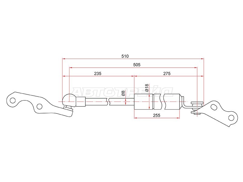 Амортизатор крышки багажника Toyota Vitz 99-05  / Yaris 99-05 (SAT: ST-68950-59025)