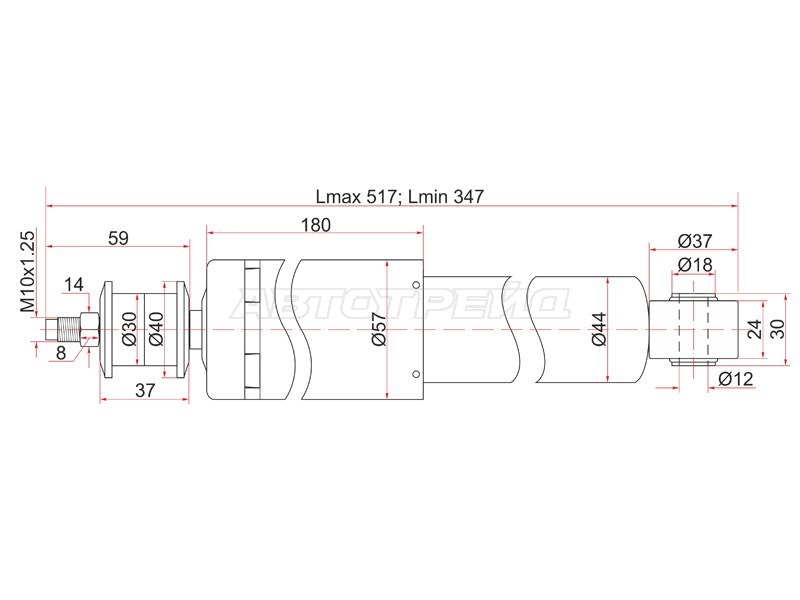 Амортизатор передний KIA BONGO III /HYUNDAI PORTER 4WD 04- LH=RH (SAT: ST-54300-4E400)