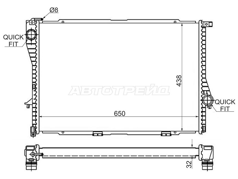 Радиатор BMW 5-Series 95-04  / 7-Series 94-01 (SAT: SG-BW0007-96)