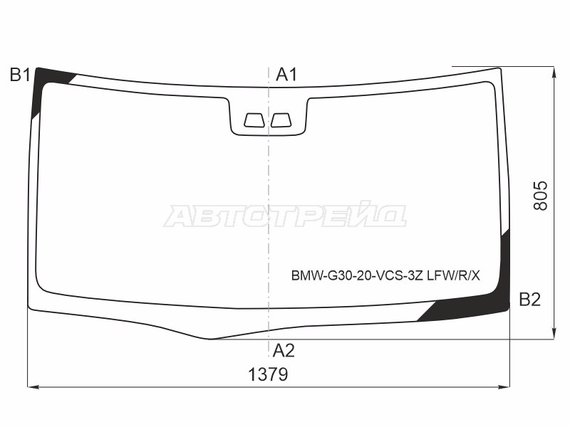 Стекло лобовое (Две камеры) Daihatsu Tanto 13-19 (XYG: DA-LA600-R-C-2Z LFW/X)