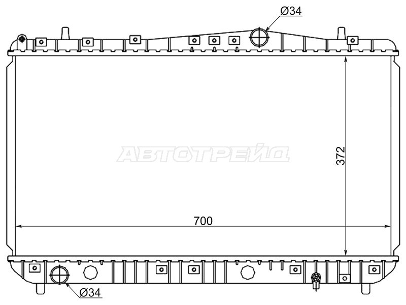 Радиатор Chevrolet Lacetti 04-13  / Daewoo Lacetti 04-09  / Chevrolet Nubira 04-13  / Rezzo 04-08  / Tacuma 02-08  / Daewoo Gentra 13-15  / Nubira 97-05  / Rezzo 00-08  / Tacuma 00-08  / Ravon Gentra 15-  / Suzuki Forenza 03-08 (SAT: DW0004-MT)
