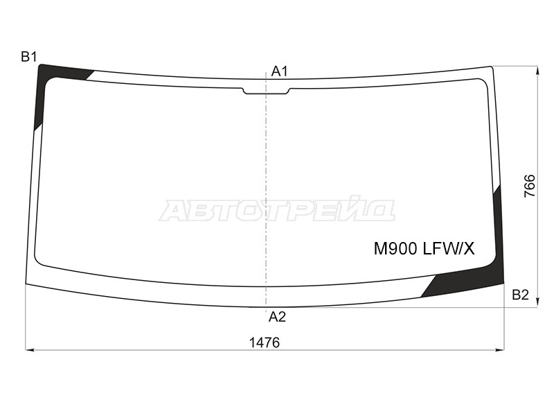 Стекло лобовое Daihatsu Thor 16-20  / Subaru Justy 95-03  / Toyota Roomy 16-20  / Tank 16-20 (XYG: M900 LFW/X)