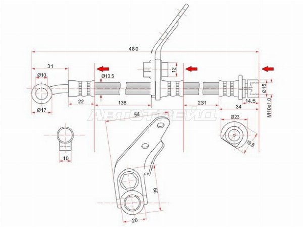 Шланг тормозной передний (Таиланд) HONDA ACCORD 02- LH (SAT: ST-01465-SDA-A01)