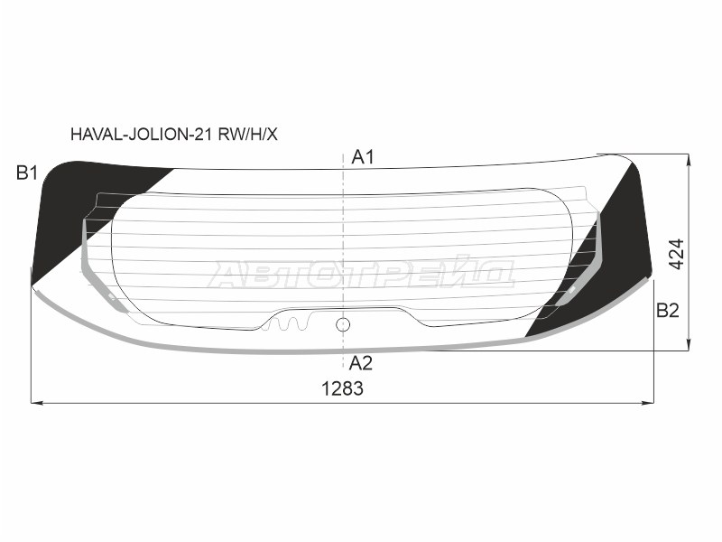 Стекло заднее (Цвет зеленый / Обогрев / Молдинг) Haval Jolion 20- (XYG: HAVAL-JOLION-21 RW/H/X)