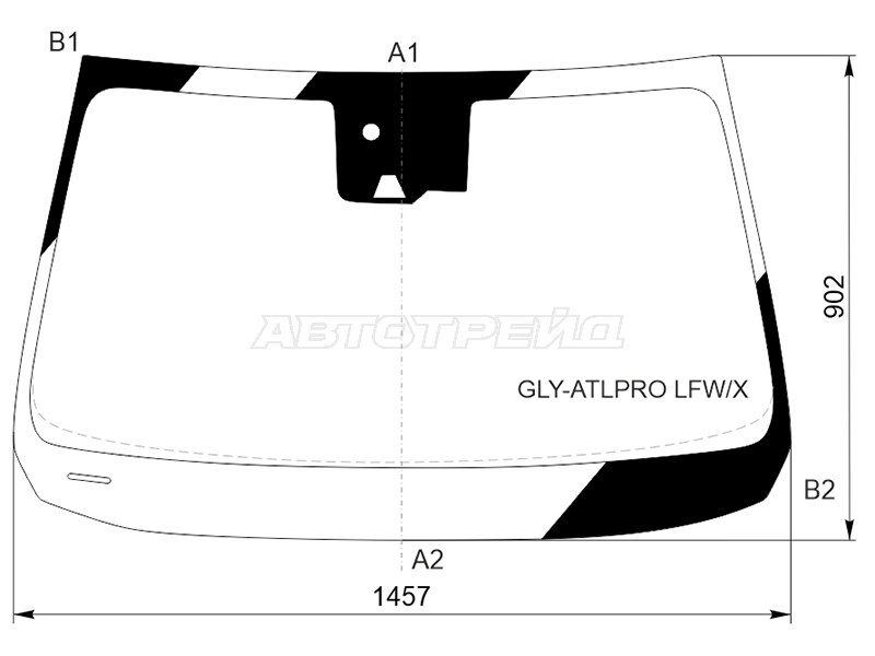 Стекло лобовое (Камера / Датчик дождя) Geely Atlas Pro 21- (XYG: GLY-ATLPRO LFW/X)