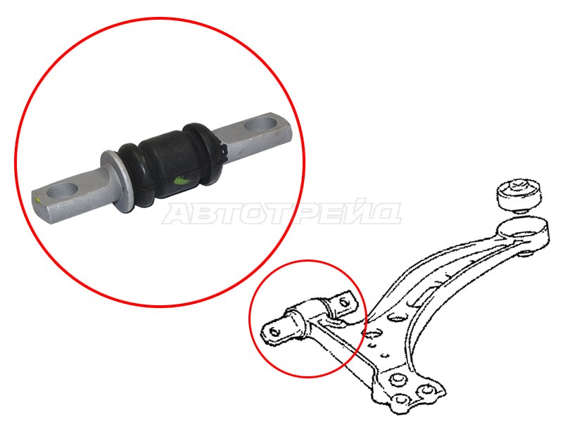 Сайлентблок передний FR нижнего рычага TOYOTA AVALON /CAMRY /HARRIER /MARK2 /WINDOM /LEXUS ES /RX300 91-03 (SAT: ST-48654-33040)