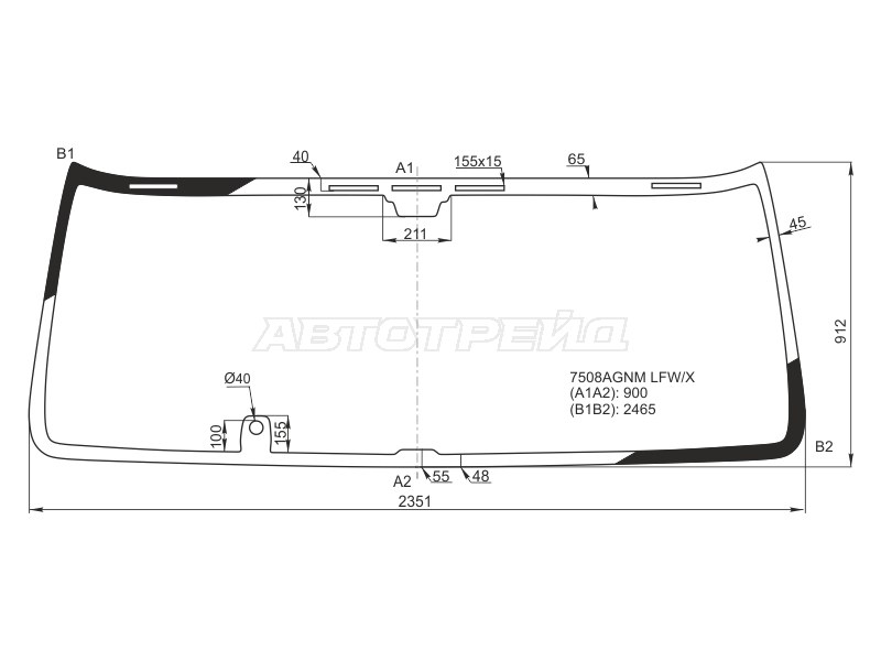 Стекло лобовое (Датчик дождя) Scania 6 /R /G /S Series 16- (XYG: 7508AGNM LFW/X)