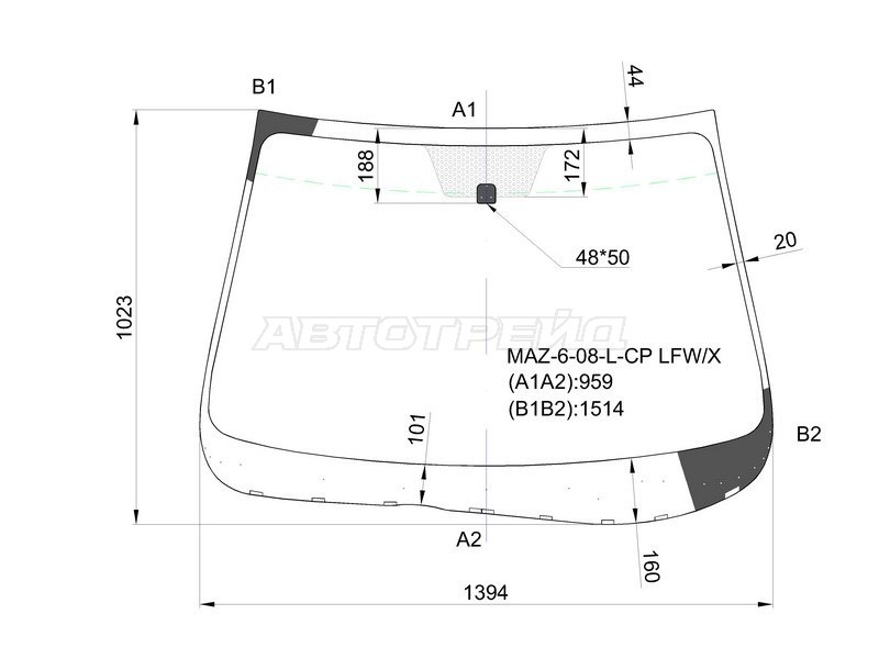 Стекло лобовое Mazda 6 07-12 (XYG: MAZ-6-08-L-CP LFW/X)