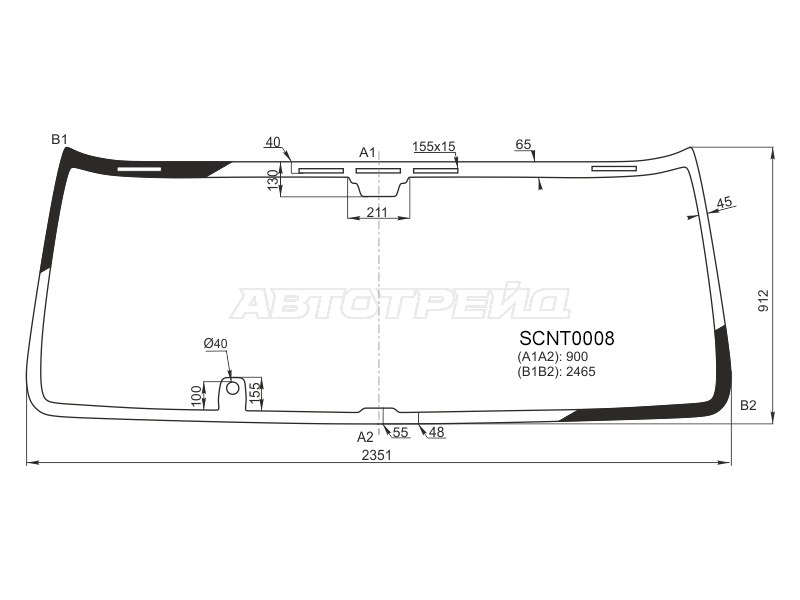 Стекло лобовое (Датчик дождя) Scania 6 /R /G /S Series 16- (KMK: SCNT0008)