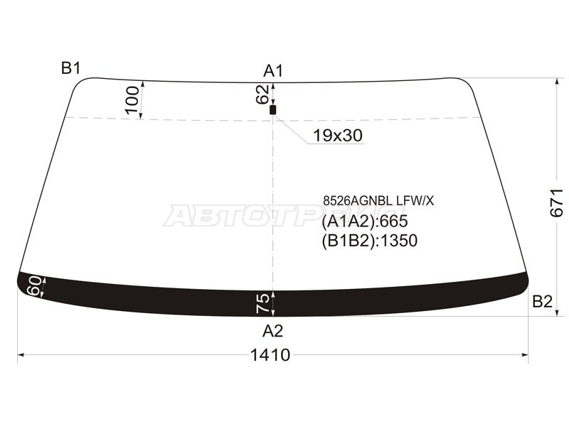 Стекло лобовое Audi 80 78-86 (XYG: 8526AGNBL LFW/X)