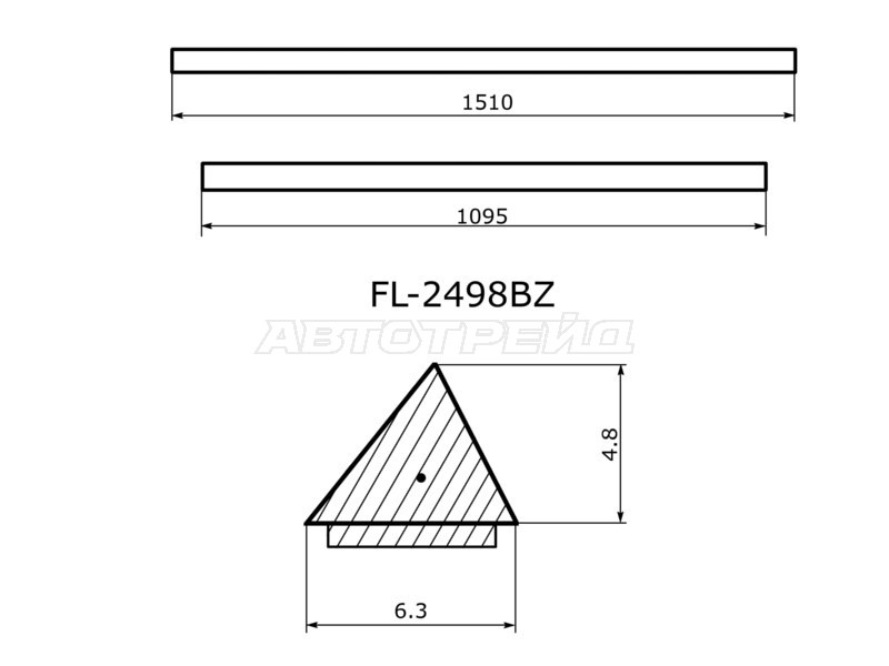 Молдинг лобового стекла (Сверху) Volkswagen Polo 01-20 (FLEXLINE: FL-2498BZ)