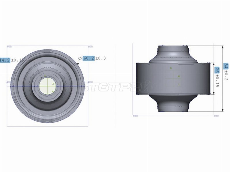 Сайлентблок RR (вертик) переднего нижнего рычага MMC AIRTREK /DINGO /DION /LANCER 00-06 /CHERY FORA 06- (SAT: ST-MR403441)