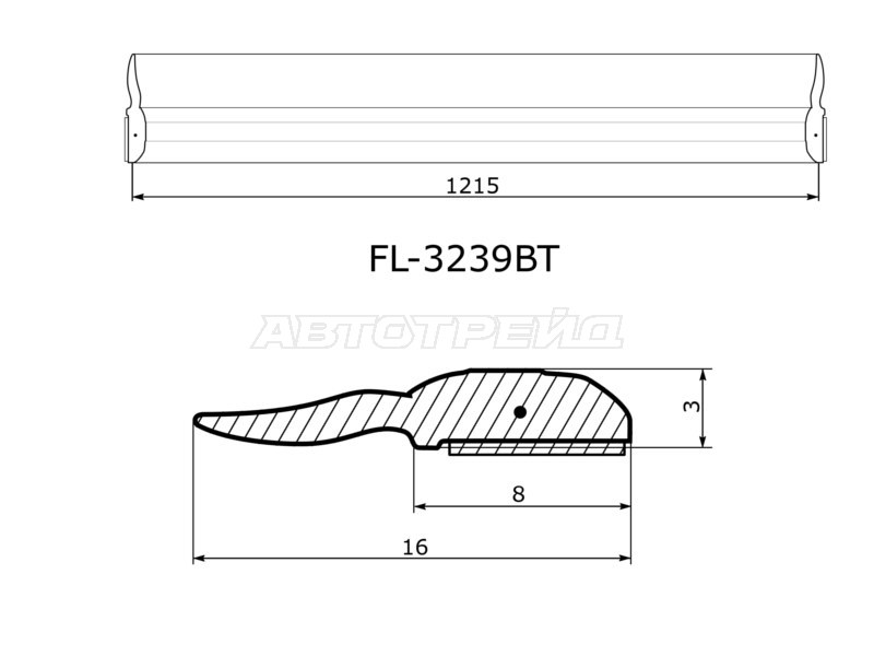 Молдинг лобового стекла (Сверху) Hyundai Sonata 09-14 (FLEXLINE: FL-3239BT)