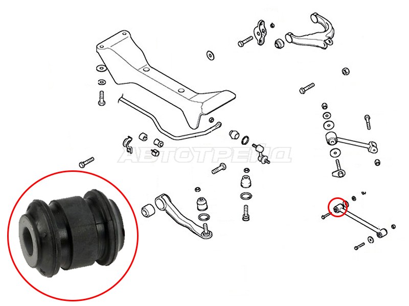 Сайлентблок задней поперечной тяги HYUNDAI SONATA (EF) 01-13 /KIA OPTIMA /MAGENTIS 01-05 (SAT: ST-55254-38000)