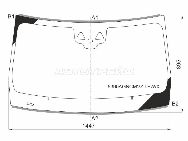 Стекло лобовое (Две камеры / Датчик дождя / Молдинг / 4D SED) Mercedes-Benz CLS-Class 17- (XYG: 5390AGNCMVZ LFW/X)