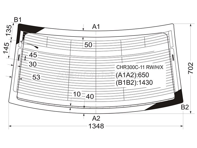 Стекло заднее (Цвет зеленый / Обогрев) Chrysler 300C 12- (XYG: CHR300C-11 RW/H/X)