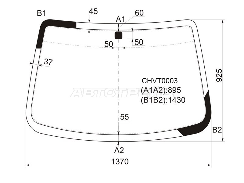 Стекло лобовое Chevrolet Aveo 02-11  / Nexia 20-  / Daewoo Gentra 05-11  / Ravon Nexia R3 16-  / ЗАЗ Вида 12-14 (KMK: CHVT0003)